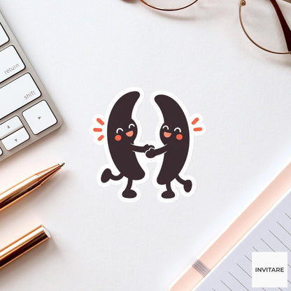 Two parentheses giving each other a gentle hug Vinyl Sticker
