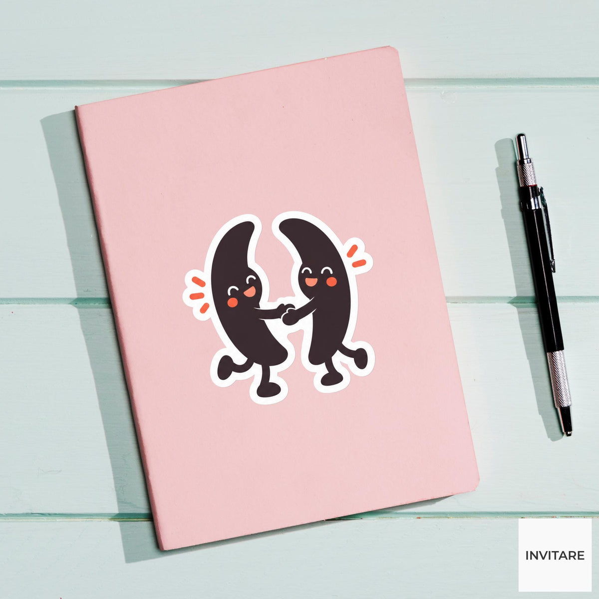 Two parentheses giving each other a gentle hug Vinyl Sticker