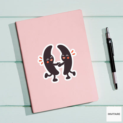 Two parentheses giving each other a gentle hug Vinyl Sticker