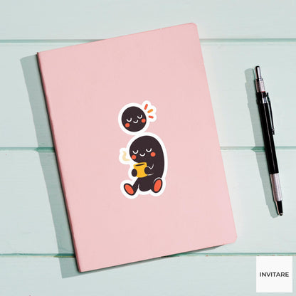 semicolon taking a tiny break while its dot waits above Vinyl Sticker