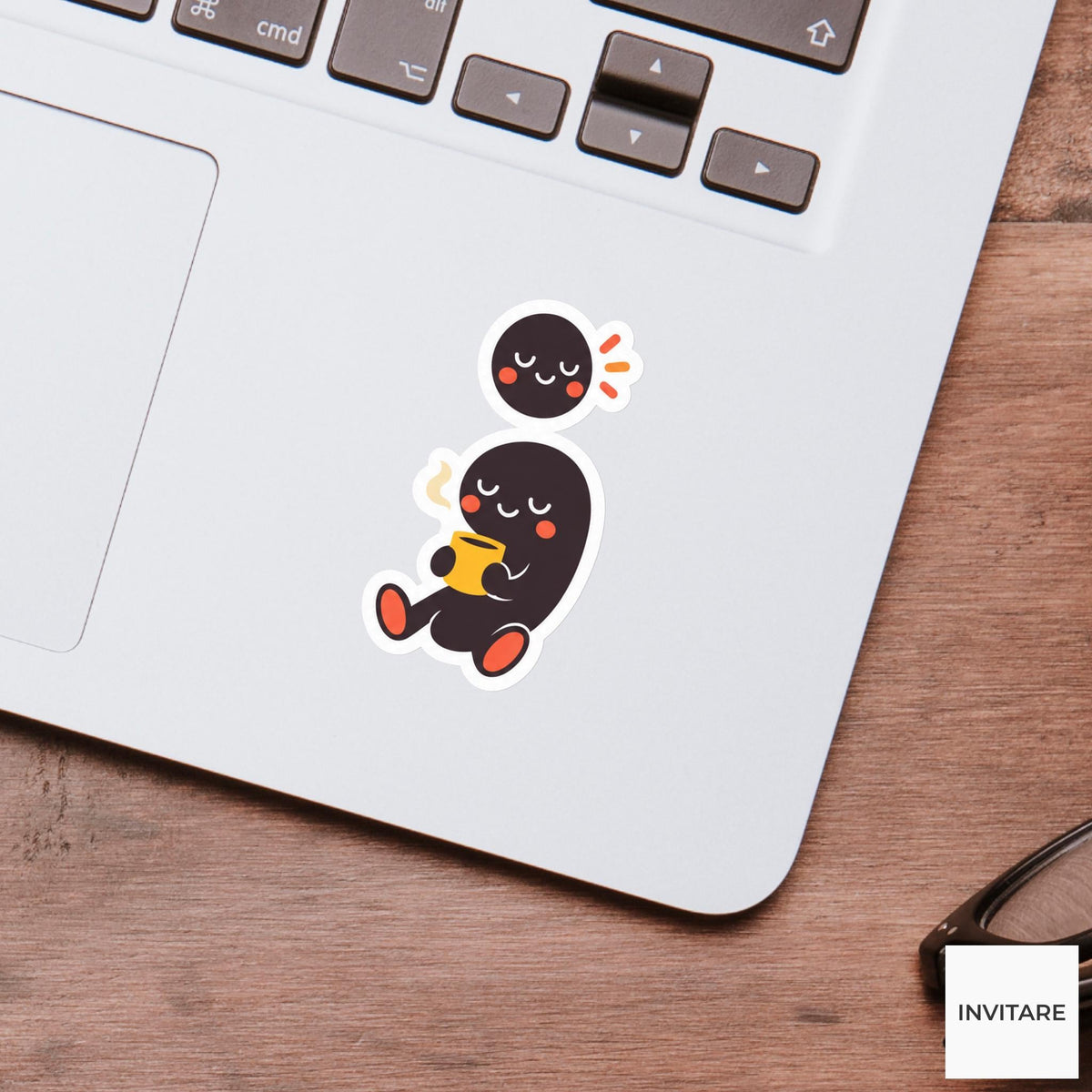 semicolon taking a tiny break while its dot waits above Vinyl Sticker