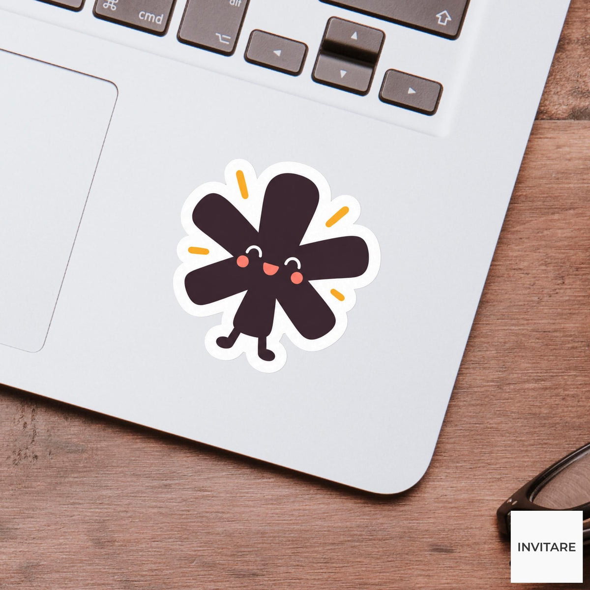 asterisk stretching its rounded arms like a tiny star Vinyl Sticker