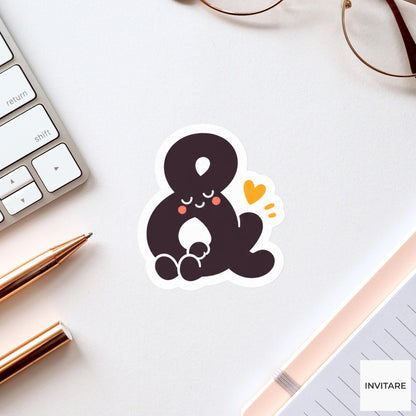 ampersand sitting with its loops folded comfortably Vinyl Sticker