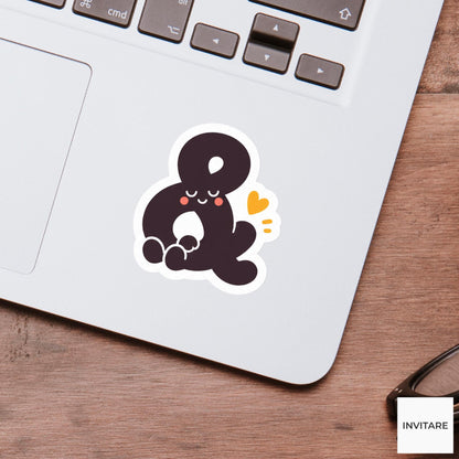 ampersand sitting with its loops folded comfortably Vinyl Sticker