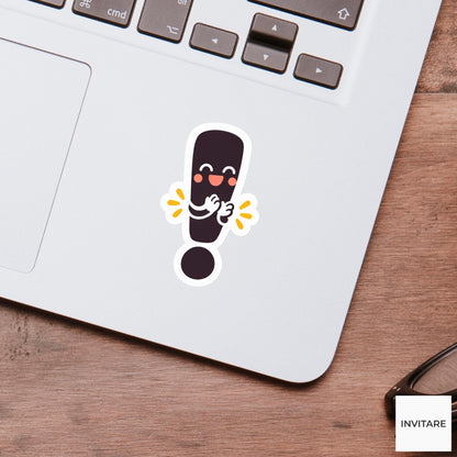 exclamation mark applauding with small hands Vinyl Sticker