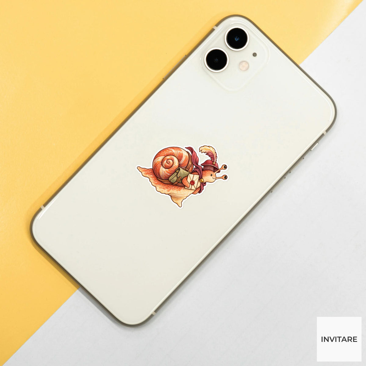 Medieval Snail Messenger Sticker, Watercolor Mail Carrier for Fantasy Journals and Slow Living Gifts