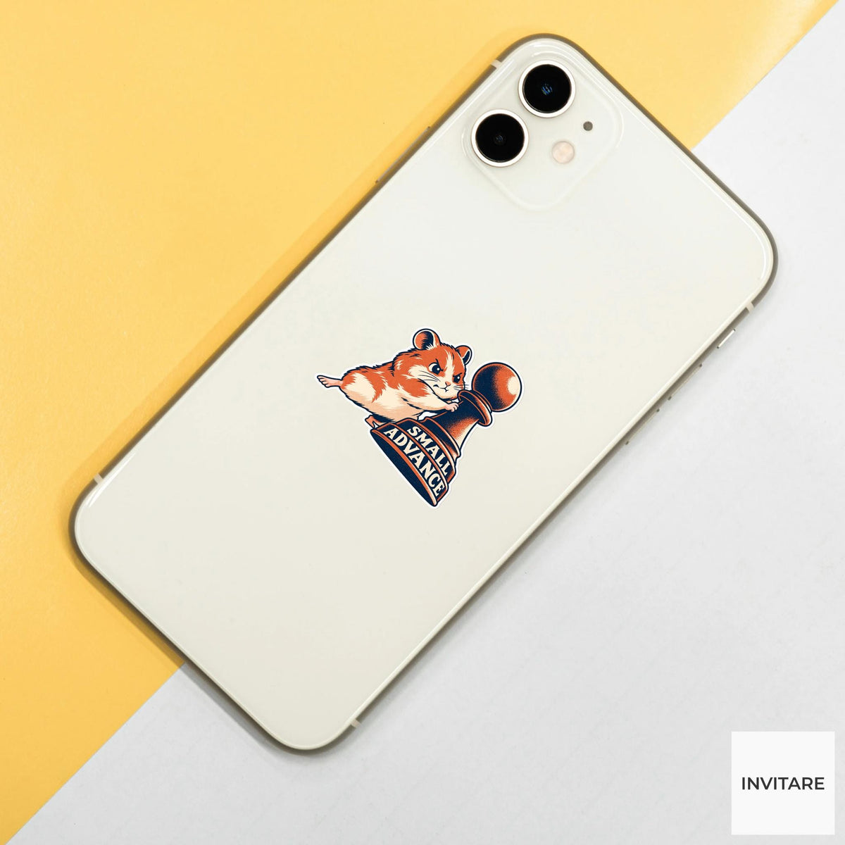 Hamster Chess Vinyl Sticker, Small Advance Cute Animal Illustration