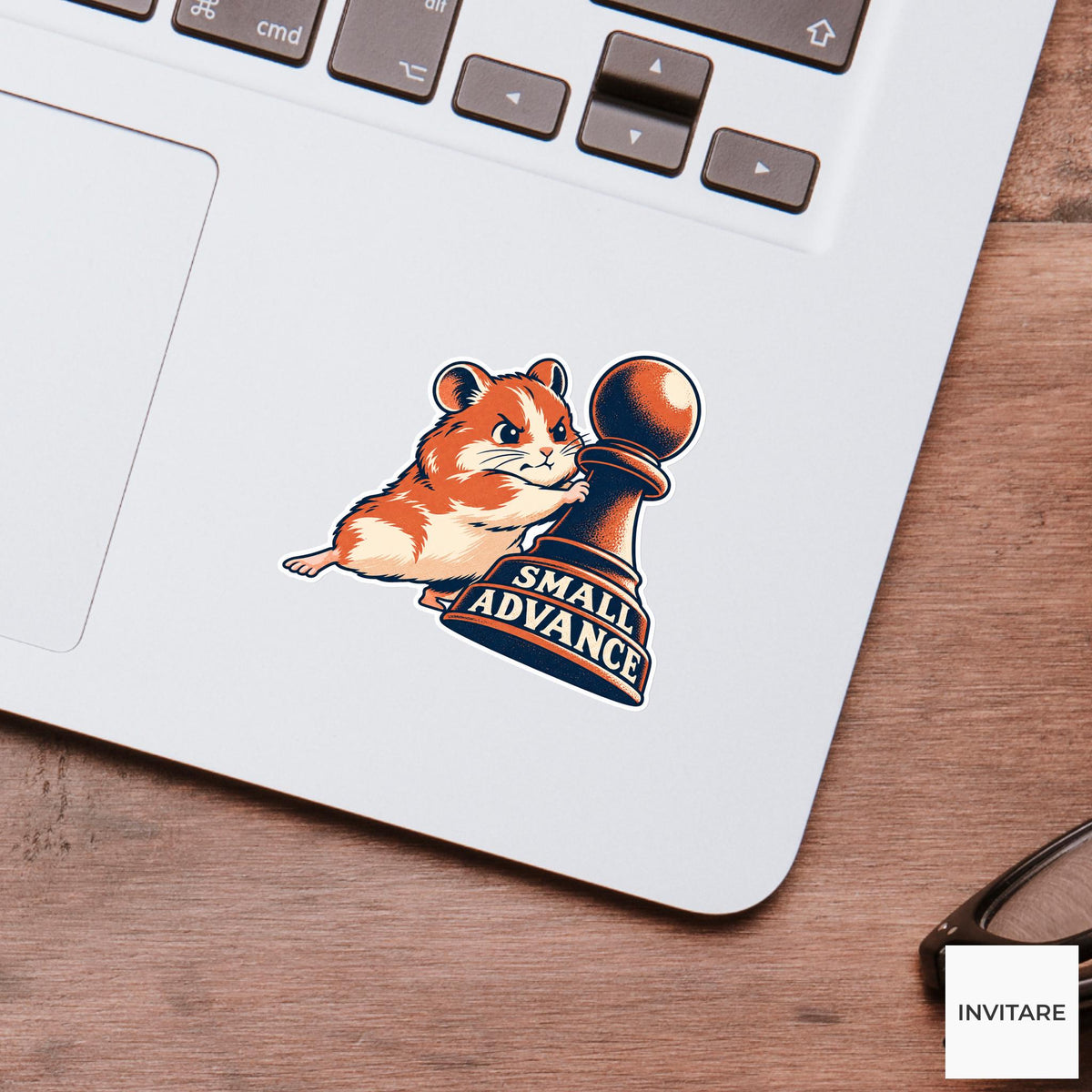Hamster Chess Vinyl Sticker, Small Advance Cute Animal Illustration