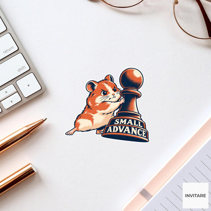 Hamster Chess Vinyl Sticker, Small Advance Cute Animal Illustration