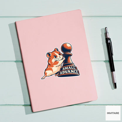 Hamster Chess Vinyl Sticker, Small Advance Cute Animal Illustration