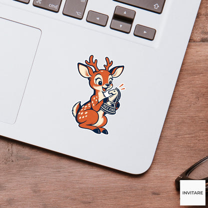 Deer Chess Vinyl Sticker, Nice Find Cute Animal Illustration