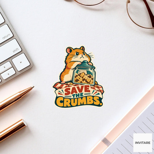 Cookie Guard Hamster Vinyl Sticker, Funny Retro Poster for Journals and Laptops