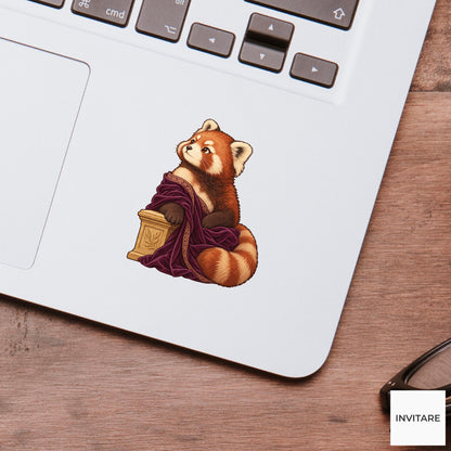 Bernhardt Red Panda Vinyl Sticker, Vintage Animal Portrait, Hand Drawn History Lover Gift