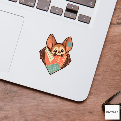 Baby Bat Scrapbook Pocket Vinyl Sticker, Funny Craft Mishap, Cute Animal Decal, Maker Gift