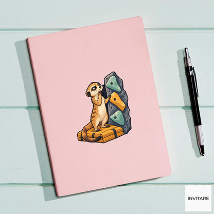 Meerkat Route-Reading Perch Vinyl Sticker, Funny Climbing Animal, Boulder Lover Gift