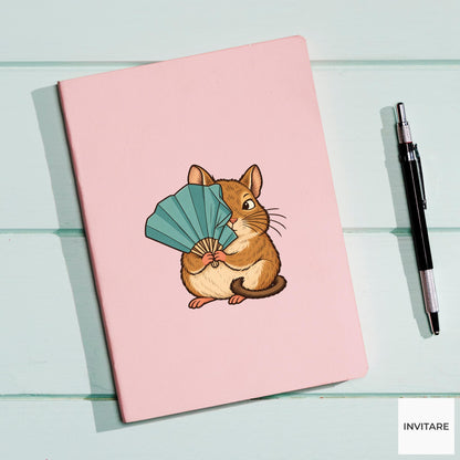 Degu Paper Fan Failure Vinyl Sticker, Funny Craft Mishap, Cute Animal Decal, Maker Gift