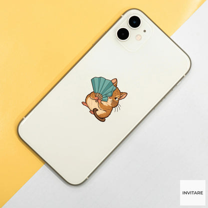 Degu Paper Fan Failure Vinyl Sticker, Funny Craft Mishap, Cute Animal Decal, Maker Gift