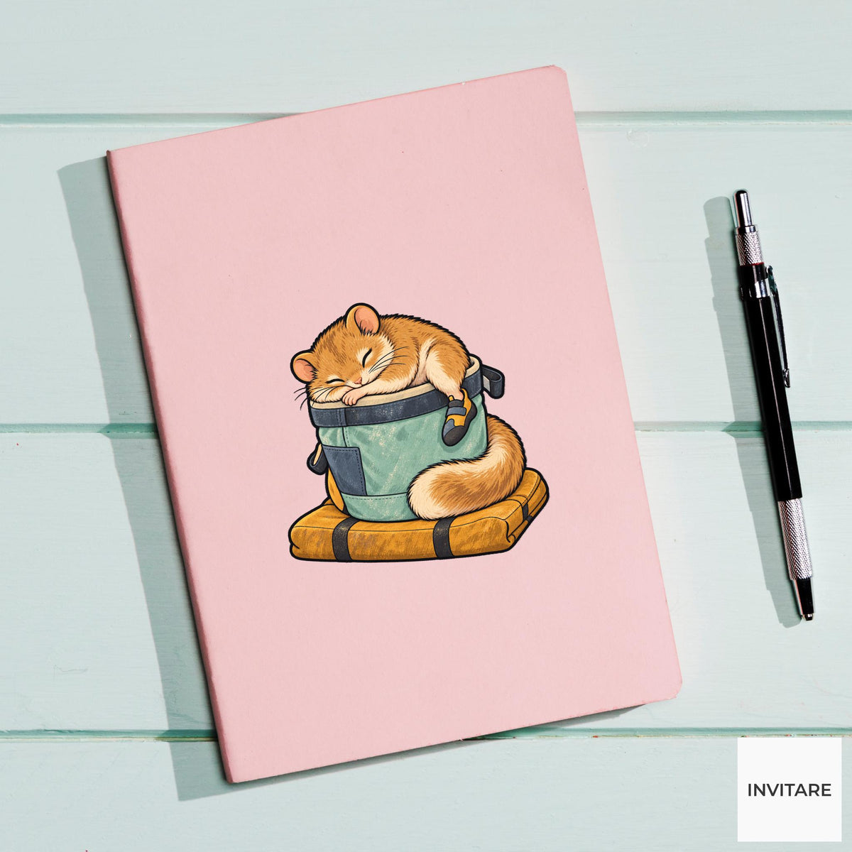 Dormouse Chalk-Bucket Nap Vinyl Sticker, Funny Climbing Animal, Boulder Lover Gift