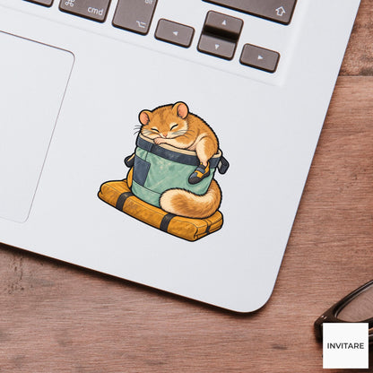 Dormouse Chalk-Bucket Nap Vinyl Sticker, Funny Climbing Animal, Boulder Lover Gift