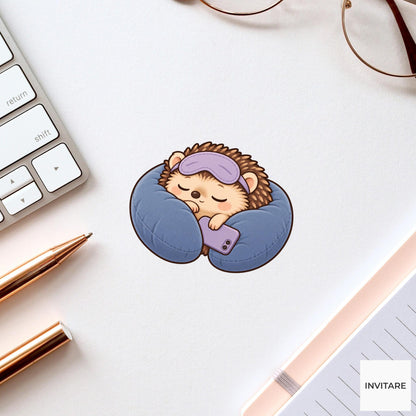 Hedgehog Do Not Disturb Vinyl Sticker, Cozy Homebody Animal Decal, Introvert Gift