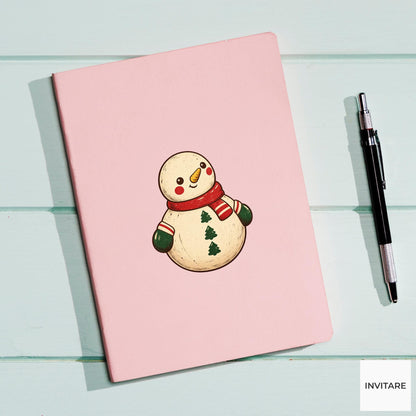 Roly Poly Snowman Vinyl Sticker, Vintage Christmas Toy