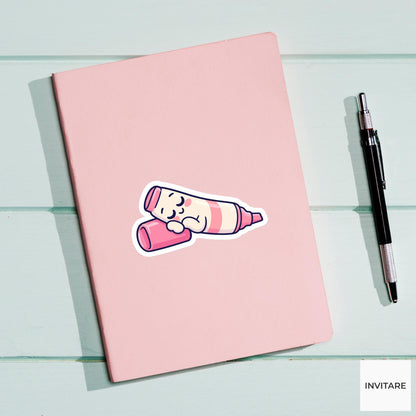 Marker Lying Asleep on Its Cap Vinyl Sticker, Funny Desk Break Decal
