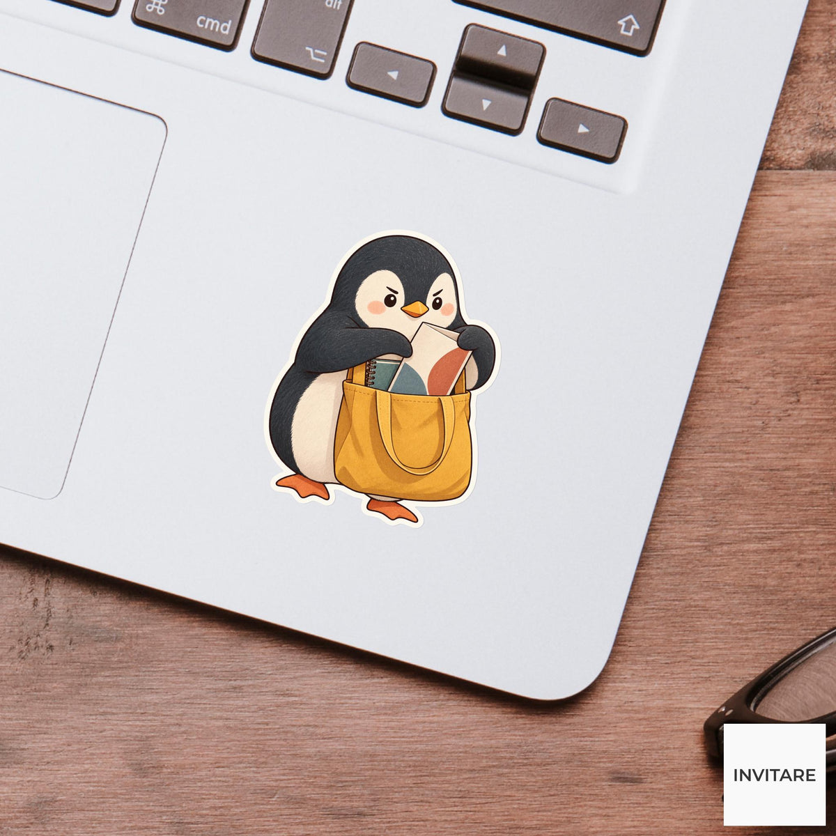 Penguin Gallery Tote Sticker, Museum Weekend Animal, Laptop Journal Planner Gift