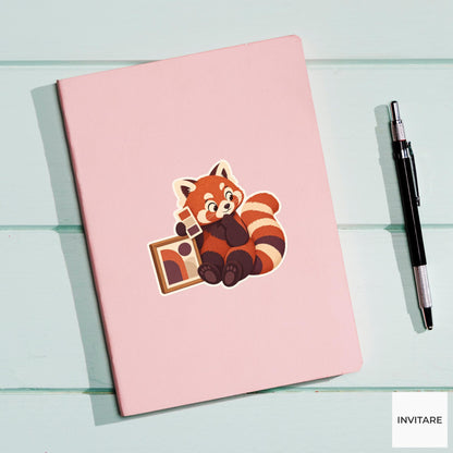 Red Panda Palette Comparison Sticker, Museum Weekend Animal, Laptop Journal Planner Gift