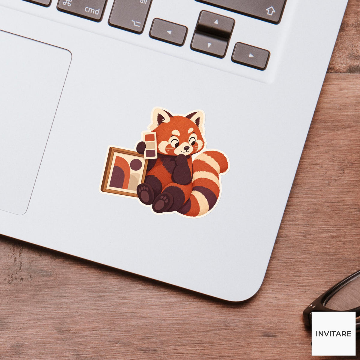 Red Panda Palette Comparison Sticker, Museum Weekend Animal, Laptop Journal Planner Gift