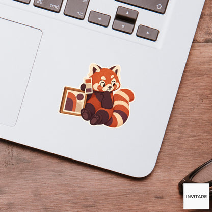 Red Panda Palette Comparison Sticker, Museum Weekend Animal, Laptop Journal Planner Gift