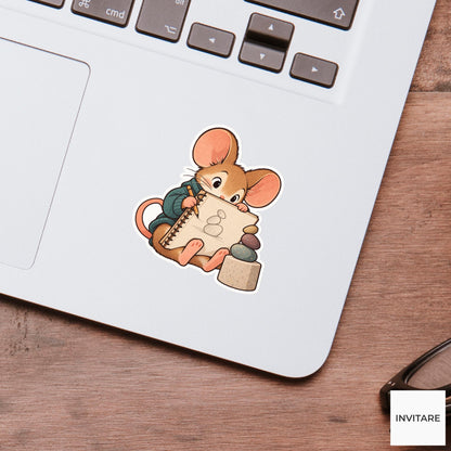 Mouse Tiny Master Sketch Sticker, Museum Weekend Animal, Laptop Journal Planner Gift