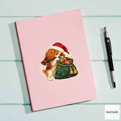 Dog Gift-Sack Nose Check Sticker, Christmas Gift Mail Animal, Laptop Journal Planner Gift