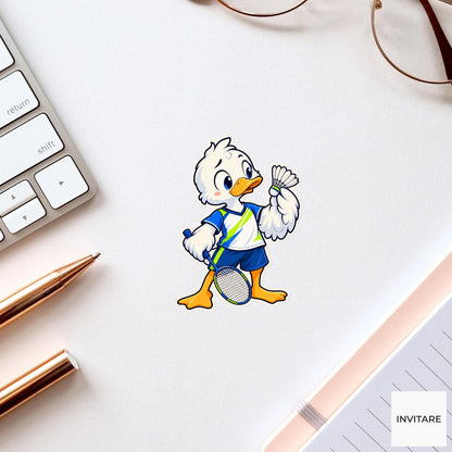 Duck Feather Comparison Sticker, Badminton Animal Art, Phone Case and Scrapbook Art, Club Friend Gift