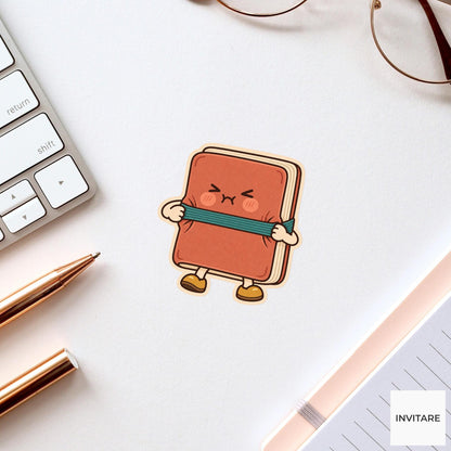 Notebook Tight Hug Sticker, Retro Stationery Art, Planner and Notebook Art, Paper Lover Gift
