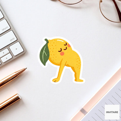 lemon doing a gentle standing backbend Vinyl Sticker