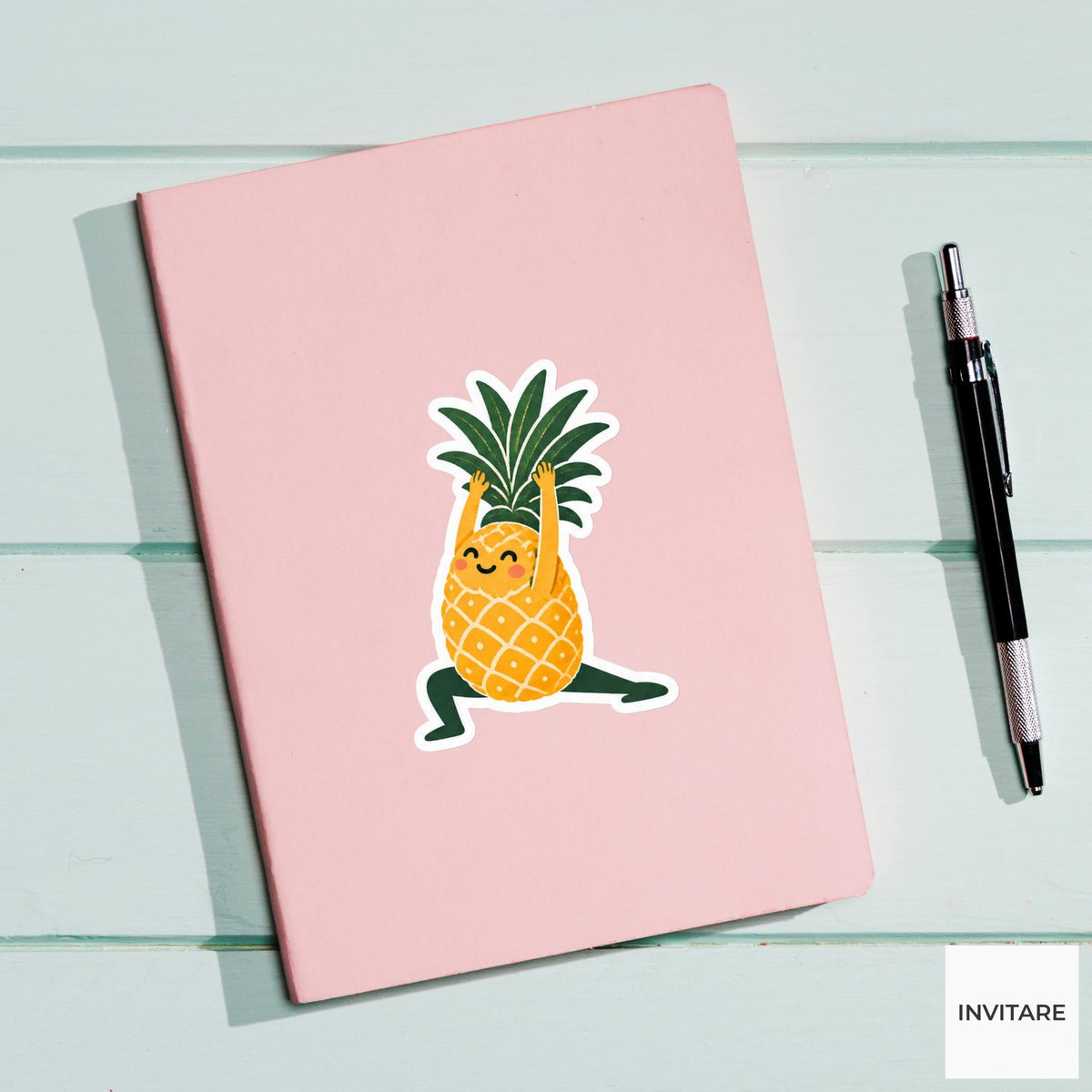 pineapple stretching its leafy crown upward Vinyl Sticker