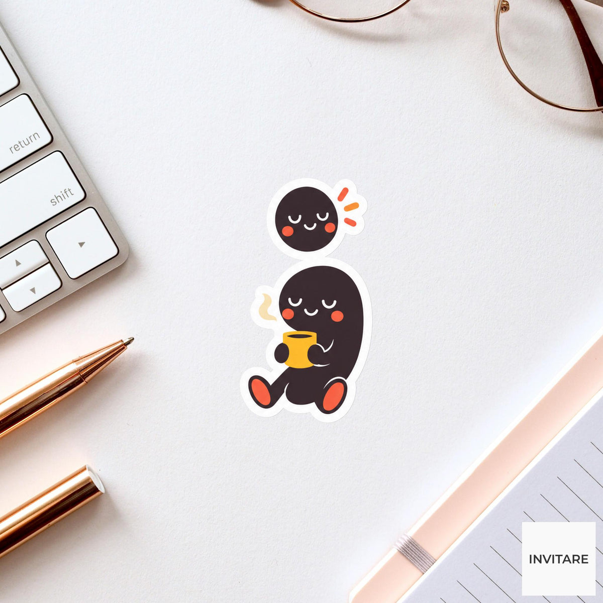 semicolon taking a tiny break while its dot waits above Vinyl Sticker