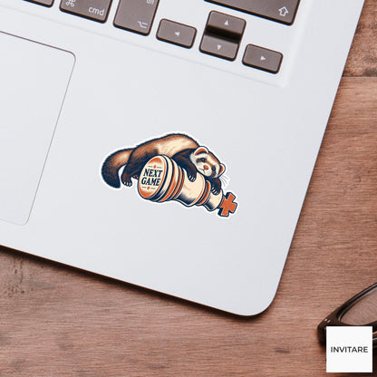 Ferret Chess Vinyl Sticker, Next Game Cute Animal Illustration