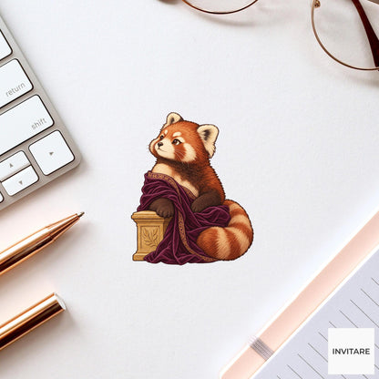 Bernhardt Red Panda Vinyl Sticker, Vintage Animal Portrait, Hand Drawn History Lover Gift