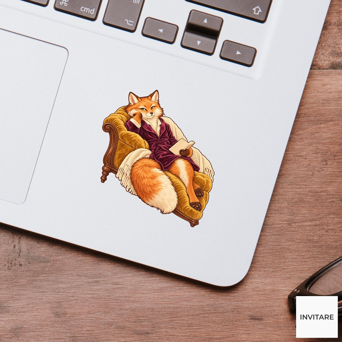 Wilde Fox Vinyl Sticker, Vintage Animal Portrait, Hand Drawn History Lover Gift