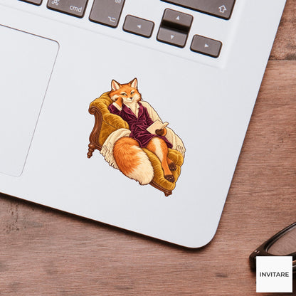 Wilde Fox Vinyl Sticker, Vintage Animal Portrait, Hand Drawn History Lover Gift