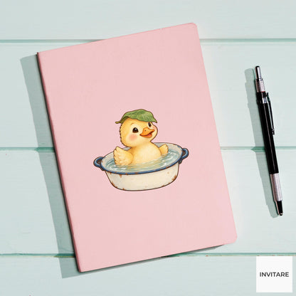 Duck Bath Vinyl Sticker, Little Enamel Bath, Cozy Animal Spa Decal, Slow Living Gift
