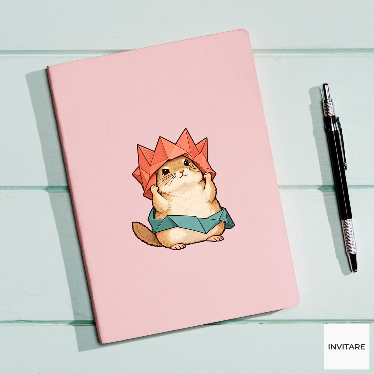 Gerbil Paper Fold Fail Vinyl Sticker, Funny Craft Mishap, Cute Animal Decal, Maker Gift