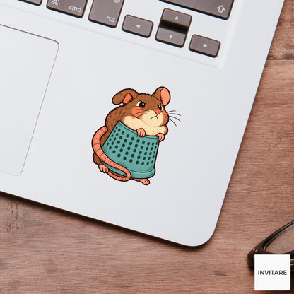 Rat Oversized Thimble Vinyl Sticker, Funny Craft Mishap, Cute Animal Decal, Maker Gift