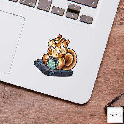 Chipmunk Cheeky Chalk Check Vinyl Sticker, Funny Climbing Animal, Boulder Lover Gift