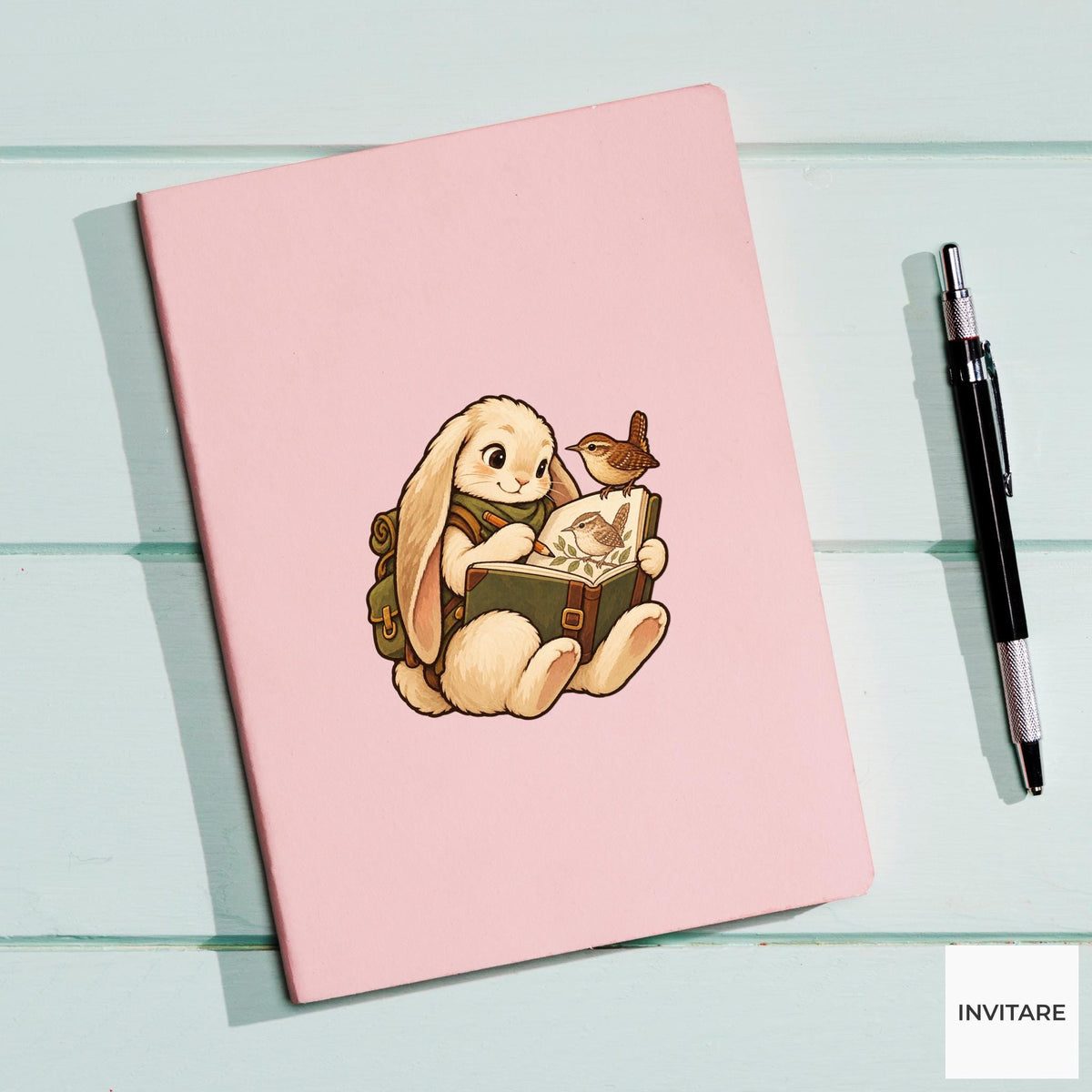 Rabbit Wren Field Notes Vinyl Sticker, Birdwatching Animal Decal, Birder Gift