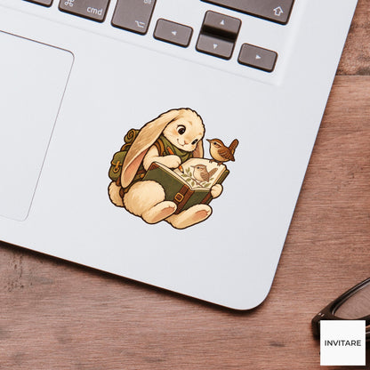 Rabbit Wren Field Notes Vinyl Sticker, Birdwatching Animal Decal, Birder Gift