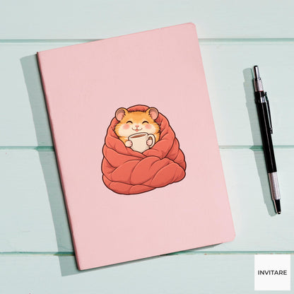 Hamster Blanket Burrito Vinyl Sticker, Cozy Homebody Animal Decal, Introvert Gift