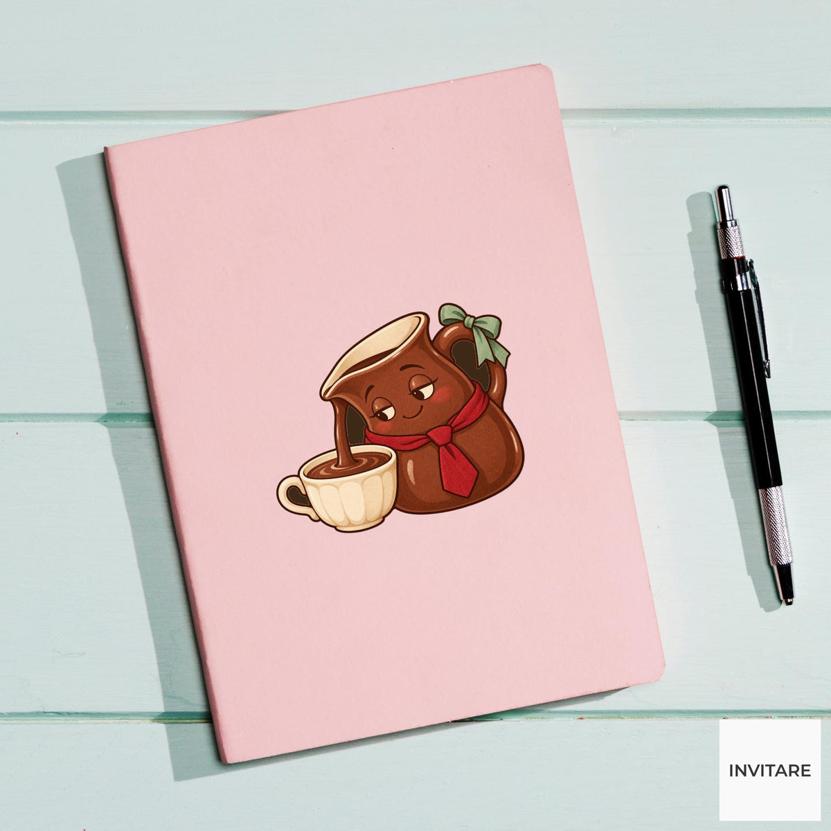 Cocoa Pitcher Pause Vinyl Sticker, Christmas After Work Comfort Drink