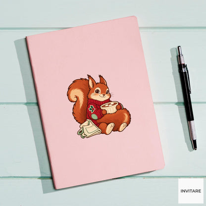 Squirrel Tail Blanket Vinyl Sticker, Christmas Cocoa After Work Cozy Time